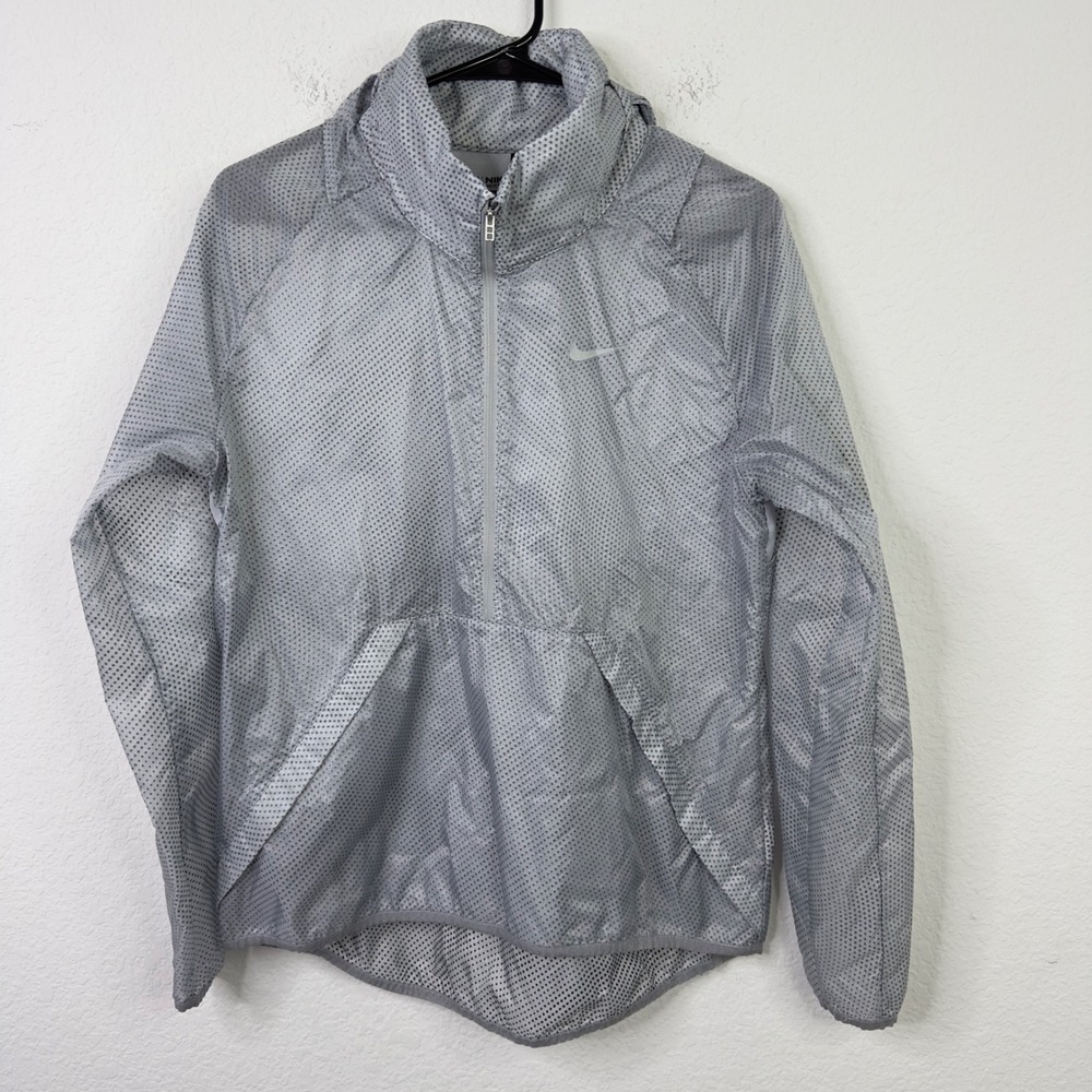 Nike Golf‎ Jacket Mens M Gray Lightweight Hooded Pullover Athleisure Windbreaker